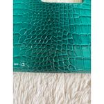 Emerald Green Crocodile Embossed oversized Clutch Bag Handbag Structured Photo 3