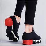 iRi WES I Neoprene Low Top Platform Sneaker EU Size EU 37 US 7 Black Red White Photo 1