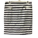Anne Klein Cotton Blend Pencil Skirt Black White Striped Zip Pockets Womens 6 Photo 6