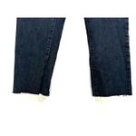 ZARA  Acid-Wash black denim high-waist straight leg raw hem jeans  Size 8 US‎ Photo 7