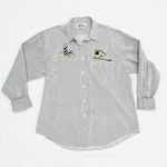 Las Olas Vintage Nautical Embroidered & Embellished Button Down Striped Shirt Photo 0