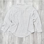 Alfani  Women's White Geometric Print Long Sleeve Button-Down Shirt L Photo 5