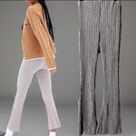 Urban Outfitters NWT Rosie Light Grey Ribbed High-Waisted Kick Flare Pants, Sml Photo 8