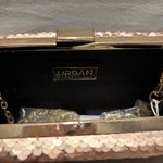 Urban Expression Urban Expressions Sequin Rose Gold Vegan Leather Clutch Snap Closure Chain Strap Photo 4