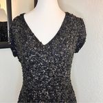 Parker  BLACK Serena Dress‎ Black Silk Sequins Mini Dress Size 4 Photo 2