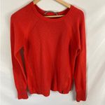 Athleta  Uplands Knit Pullover Sweater Orange Side Zip Size Medium Photo 1