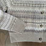 EUC White + Warren Warm Neutral Cashmere Fair Isle Cardigan Sweater Tan Cream M Size M Photo 3