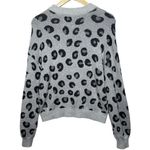 Abercrombie & Fitch  Gray Black Knit Leopard Long Sleeve Crew Neck Sweater Size M Photo 1