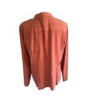 Worth Women’s 100% Leather Button Down Long Sleeve Blouse Orange Rustic 16 Photo 1