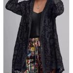 Johnny Was  Sparrows Jacket Embroidered Open Boho Elegant Navy L Photo 0