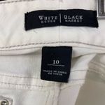 White House | Black Market White House, black market, white denim, rhinestones embellished skirt size 10 Photo 6