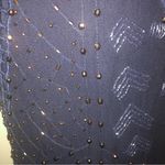 French Connection  Beaded Shift Dress Sheer Back Navy Blue Size 8 Party E… Photo 10