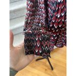 Blank London Anthropologie Red Black Diamond Print Velvet Sequin Blouson Blouse Size L Photo 9