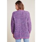 Raga  Anthropologie Rita Women's Metallic Purple Knit Crew Neck  Chunky Sweater Photo 1