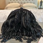 NWT Elegant Black Beaded Fringe Evening Clutch Crossbody Bag Photo 10