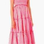 Tuckernuck  Pomander Place Nellie Pink Gingham Smocked Midi Dress XL‎ Photo 0