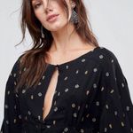 Free People Love Grows Keyhole Romper Black Sz Small Photo 2