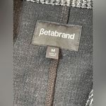 Betabrand Tweed Moto Zip Jacket Coat Stripe Black Gray Wool Blend Women’s Size M Photo 2