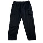 Gap XL Cargo Pants Mid Rise Black Twill Pull On Boho Elastic Waist Boho Grunge Photo 2