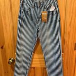 Kensie Vintage Lux The Ella Straight Leg Striped Blue Jeans NWT Photo 0