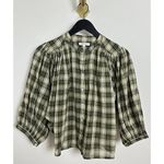 Madewell Balloon Sleeve Cotton Button-Up Top in Faded Ivy Size Small Photo 3