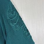 Lane Bryant  Sweater Womens Plus 22/24 Emerald Green Embroidered V Neck Photo 3