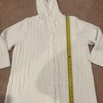 Women's 3/4 sleeve knitted cardigan with hood White Photo 0