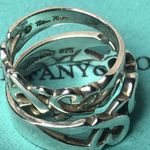 Tiffany & Co. Peretti 925 Sterling Silver Triple Heart Ring Blue Box Dust Bag Photo 2