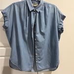 Madewell  Denim Sleeveless Small Button-Up Shirt Photo 0