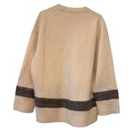 ALLSAINTS 100% Merino Wool Sweater Beige w/ Gray Stripe Size M Crewneck Photo 2