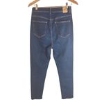 ZARA  Denim Jean, Size 8 Dark Wash‎ Raw Hem Tapered Leg Streetwear Grunge Photo 3