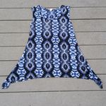 Fig & Blu Sleeveless Tie Dye Tunic Top | Tie Dye Sleeveless Shirt Blue Size L Photo 5