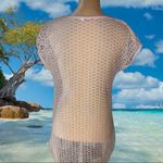 G.M brand white fishnet drawstring sides coverup Size L Photo 6