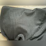 BLACK 1960S SOLID TEXTURED BANDEAU HALTER SWIMSUIT, STONE DETAIL; L Size L Photo 2