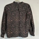 Rails  Ariana Top Blouse Black Print Animal Leopard Medium Savannah Photo 5