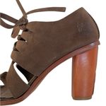 Frye  Leather Sofia Tie On Lace Up Heeled Sandals Brown Size 9.5 Photo 4