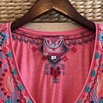 Johnny Was  Catalina Everyday Tee Pink Boho Embroidered Floral Tee, S Photo 1
