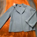 carole little Vintage Wool Open Front Blue Wide Cuff Jacket Photo 7