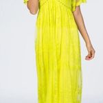 Pinkblush Maternity Mesh Lace Maxi Dress Neon Lime Large Photo 2