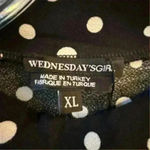 Wednesday's Girl Women's XL Black Polka Dot Knee Length Dress Casual Photo 2
