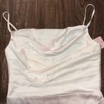 Birdy Grey Lynda Mini Dress Medium NWT Matte Satin White Cowl Neck Bridal Photo 2