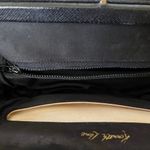 Kenneth Jay Lane Vintage  Crystal Enamel Accented Black Leather Clutch Handbag Photo 5