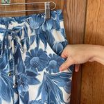 Beach Break Blue & White Floral Wide Leg Pull On Swim Coverup Pants Photo 4