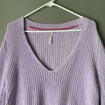 Free People ‎ sz S purple knit bell sleeve 100% cotton sweater NWOT Photo 3