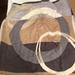 Anne Klein retro geometric silky square scarf brown blur cream scarf/hair wrap Approx 25”x25” Photo 5