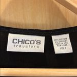 Travelers by Chicos Tied Up Blouse in Black Tie Front Top Balletcore Size Medium Photo 4
