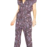 Free People NEW Universal Surplice Jumpsuit Night Combo Purple Paisley Women’s L Photo 4