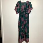 VIX Paula Hermanny Dione Caftan Coverup Faux Wrap Leaves Green Small NWOT Photo 5
