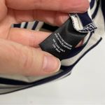 Lafayette 148 Blue & White Striped Wide Neck Cap Sleeve Blouse Womens M Shirt Size M Photo 2