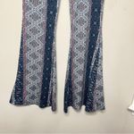 Bear Dance Bohemian Print Stretch Pull-On Flare Leg Pants, Large Photo 3